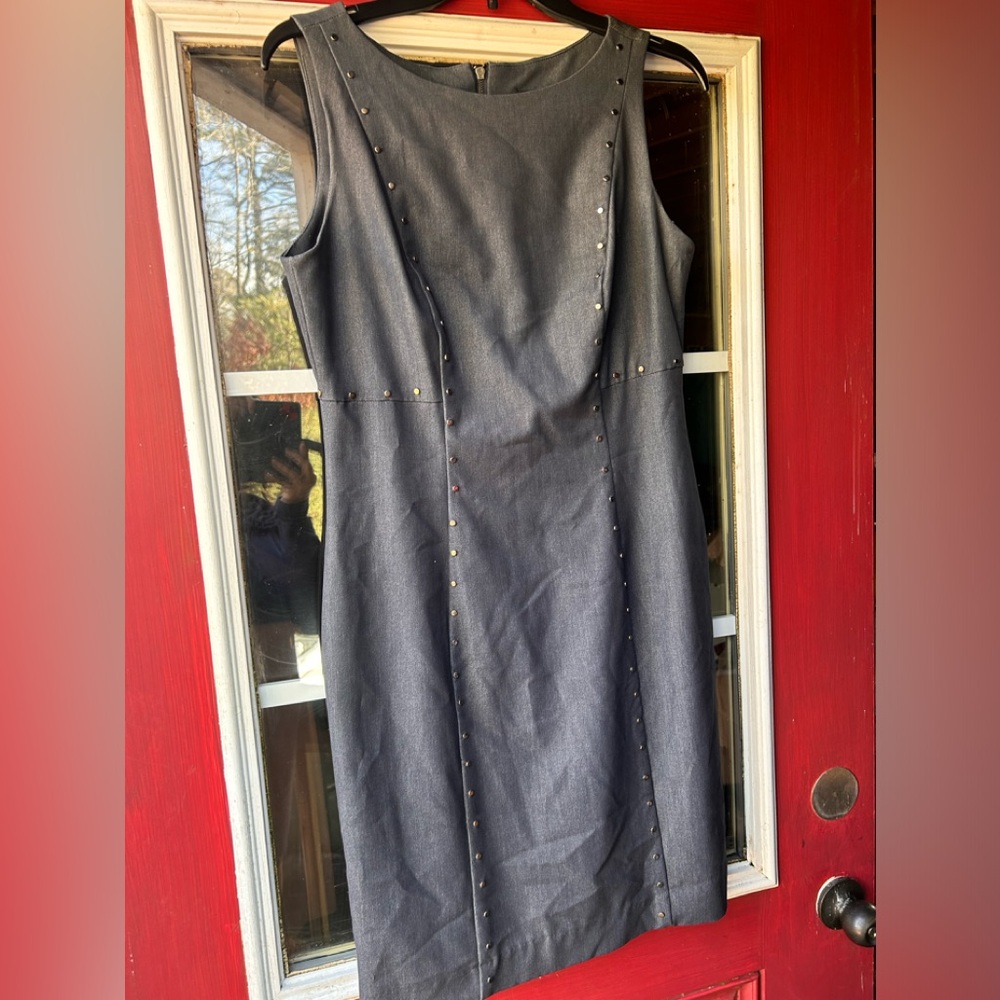 Sharagano gray studded dress Size 8